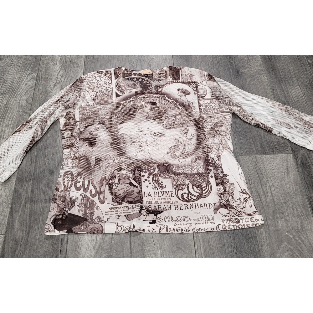 Women's Cubism 3/4 Sleeve Shirt Size XL Sarah Bernhardt - Picture 1 of 7